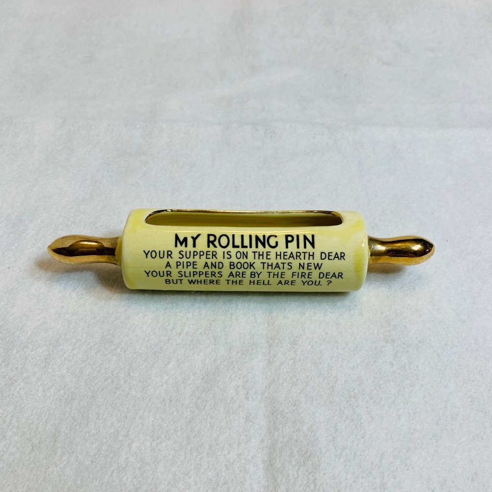 Ceramic Rolling Pin Recipe or Business Card Holder - Picture 2 of 9